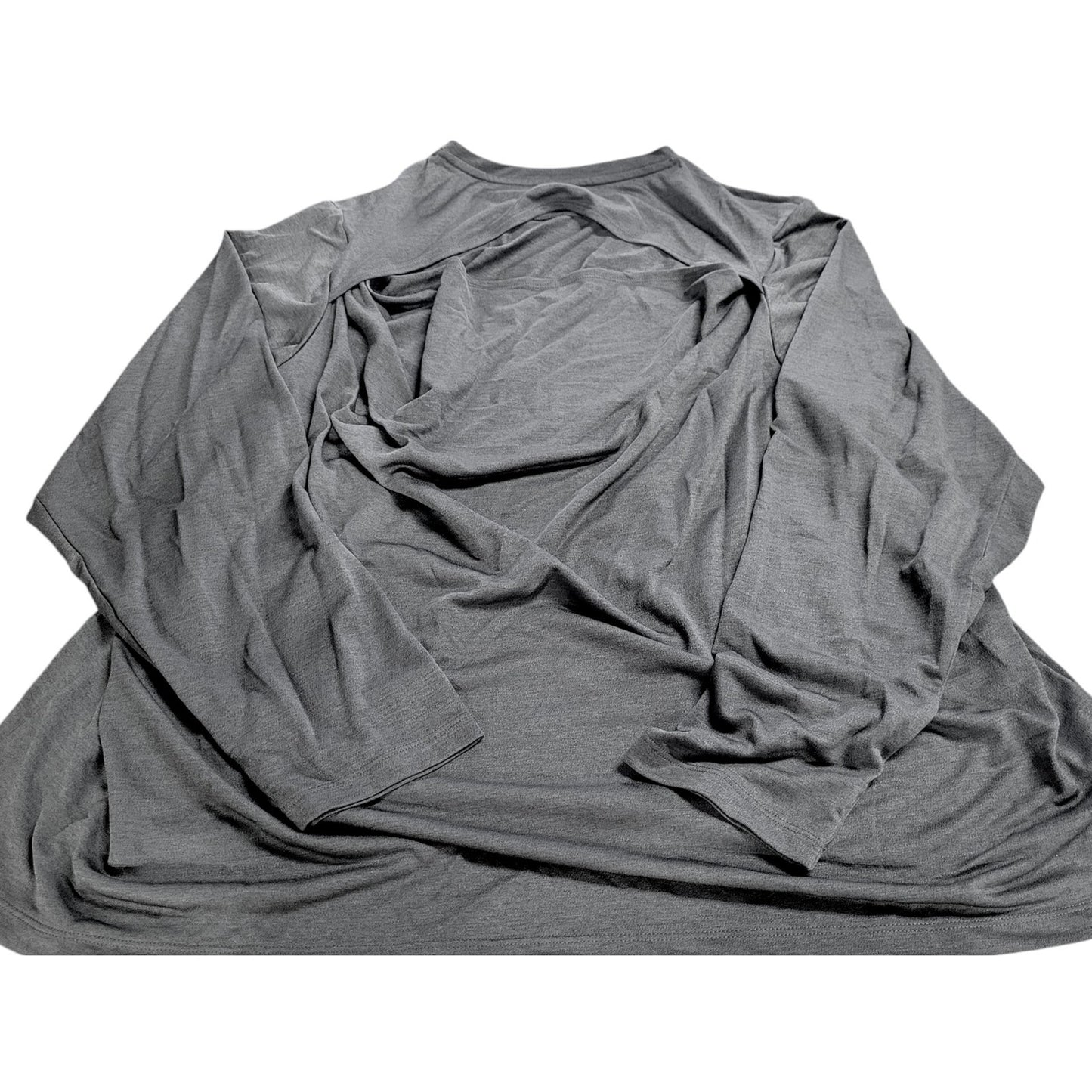 Xersion Womens Crew Neck Long Sleeve T-Shirt Plus Size, Gray, 3XL (22W)