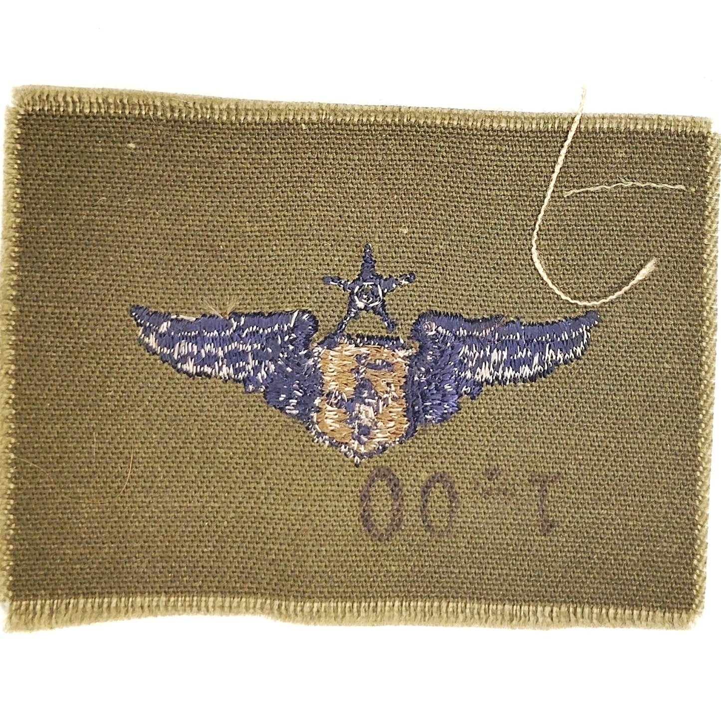 USAF Senior Flight Nurse Patch Subdued ODG 2‑7/8" × 2‑1/8" Raw‑Edge Vintage