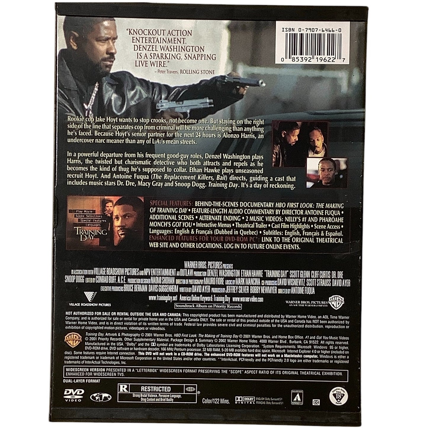 2004 Training Day, Denzel Washington Autograph on Both Case (Snapcase) and DVD