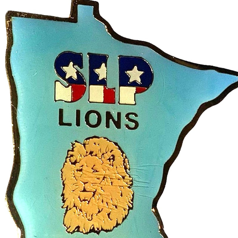 Vintage 2001 Lions Club Int. Map Lapel Pin, Spring Lake Park, Minnesota