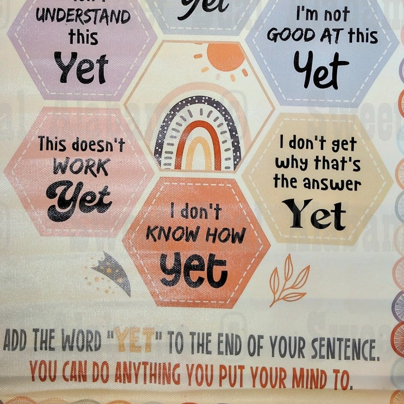 We Believe in the Power of Yet – 11” x 17” Motivational Canvas Print – Unframed