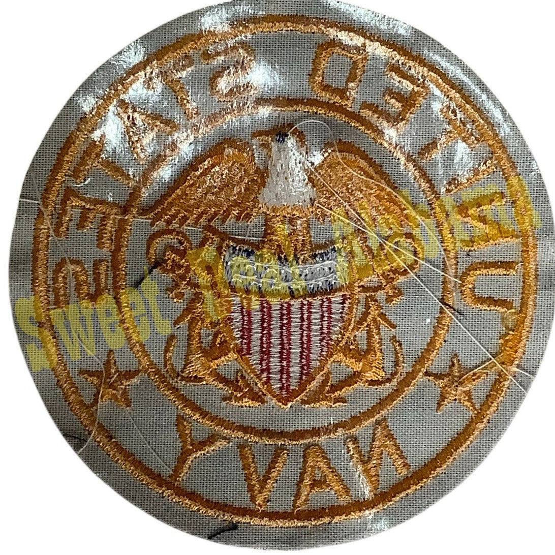 Vintage U.S. Navy Embroidered Iron-on or Sew-On 4" Patch, RARE Right Facing