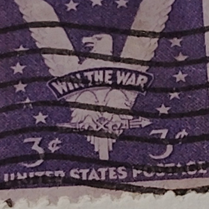 1942 3¢ Win the War Stamp – Scott 905 – Eagle & Shield – WWII Morale Issue