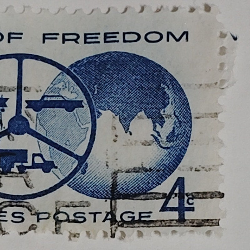 1960 Scott #1162 – 4¢ Wheels of Freedom / Automotive Industry Tribute – Canceled