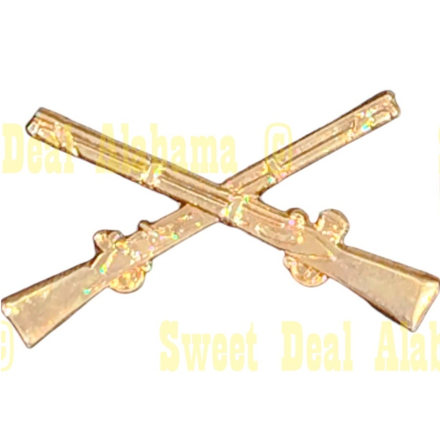 Army Infantry Crossed Rifles Hat, Lapel Novelty Collectors Pin 1"H x 1-3/4"W