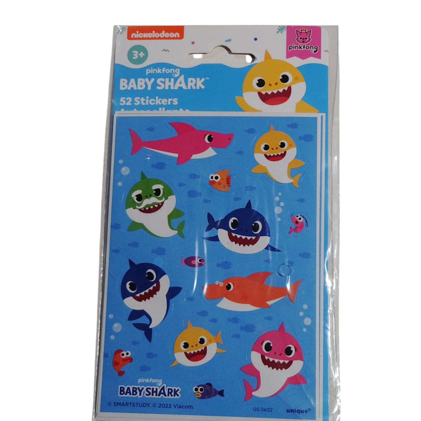 Baby Shark Stickers – 3 Pks of 52 (156 Total) Party Favors, Scrapbooking, Crafts