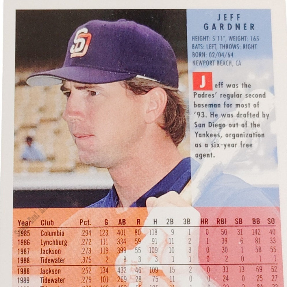Jeff Gardner, San Diego Padres, #662, 1994 Fleer Baseball Collector's Card