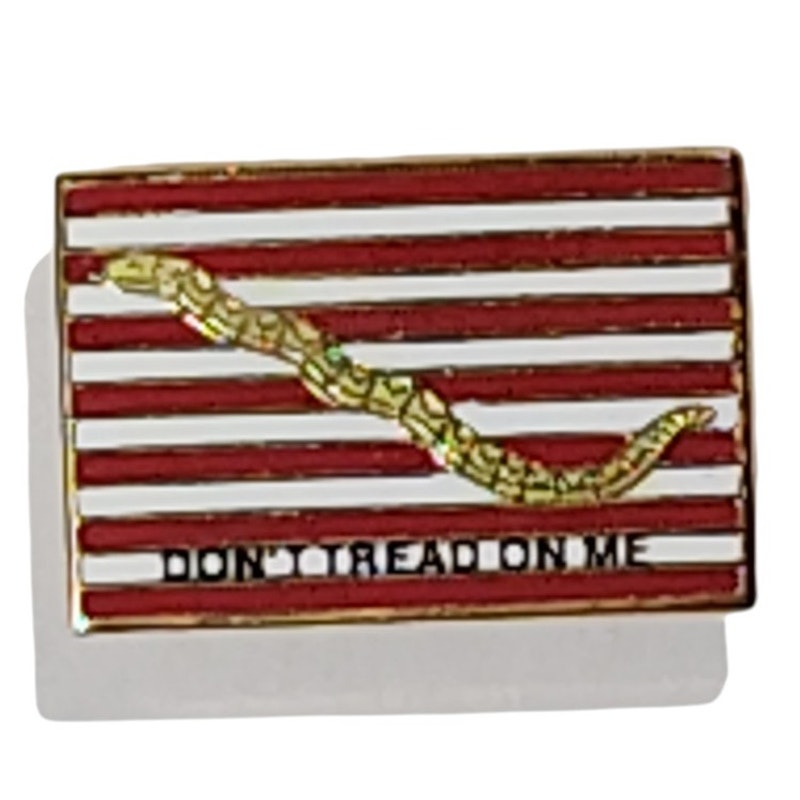 First Navy Jack "Don't Tread on Me" Enamel Lapel Pin – 7/8"x1/2", Military Butterfly Clasp