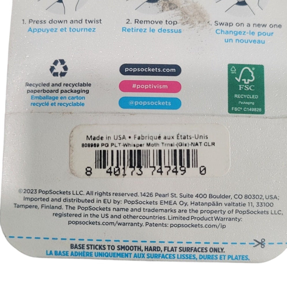 PopSockets PopGrip PlantCore Whisper Moth Adhesive Phone Grip & Stand
