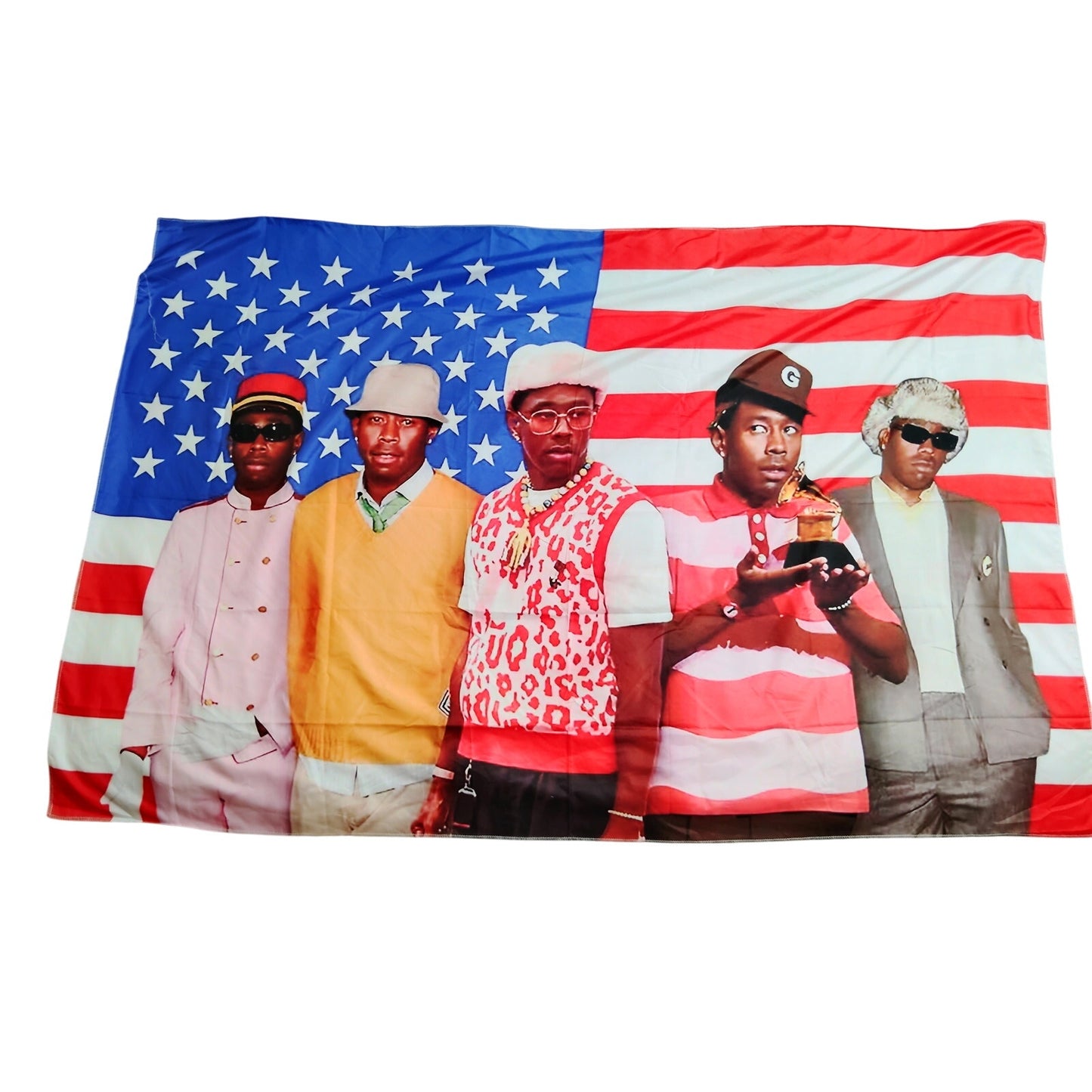 Tyler The Creator Rap Tapestry, 40"x60" U.S. Flag Grammy Scene Wall Hanging – Hip-Hop Music