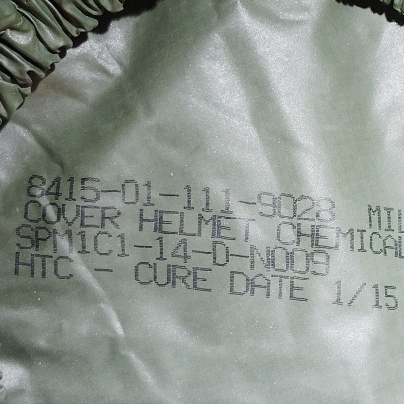 Military USGI Chemical Protective Helmet Cover 8415-01-111-9028 MIL-C-44001 Cure Date 1/15