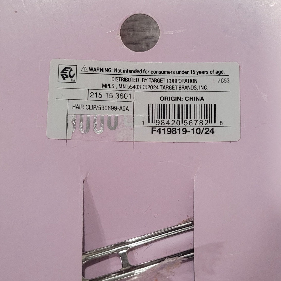 Fabric Barrette Hair Bow – Wild Fable Blue/White Polyester Clip