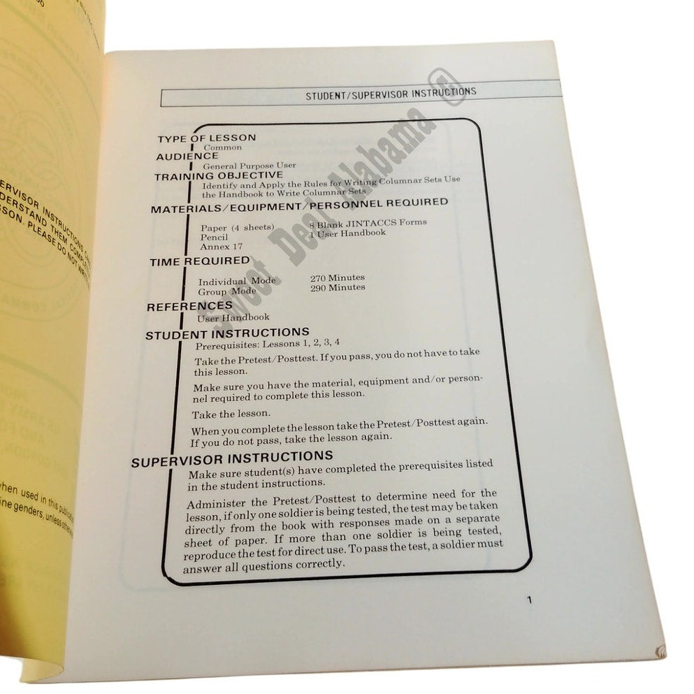 1985 Joint Interoperability Tactical Command and Control: Columnar Sets