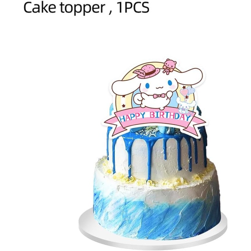 Cinnamoroll Cake & Cupcake Toppers – 25-Pk | Birthday Party Decor, Kawaii Theme