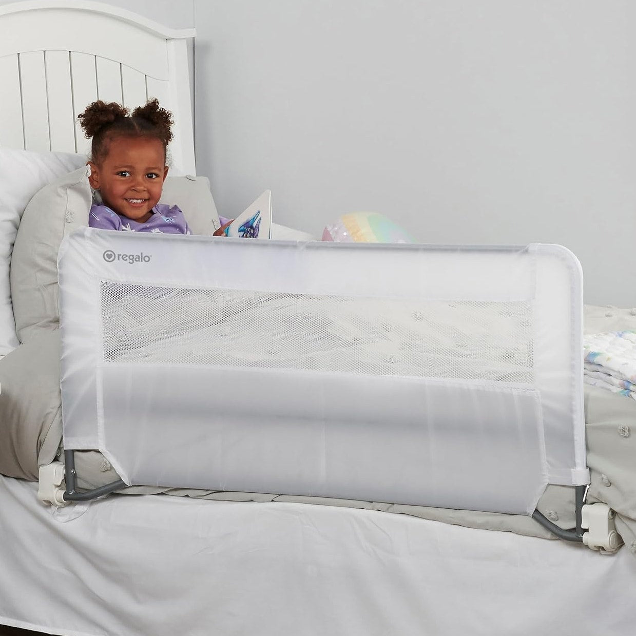 Regalo Swing Down Bed Rail Guard – 43" x 20" | Reinforced Anchor Safety System