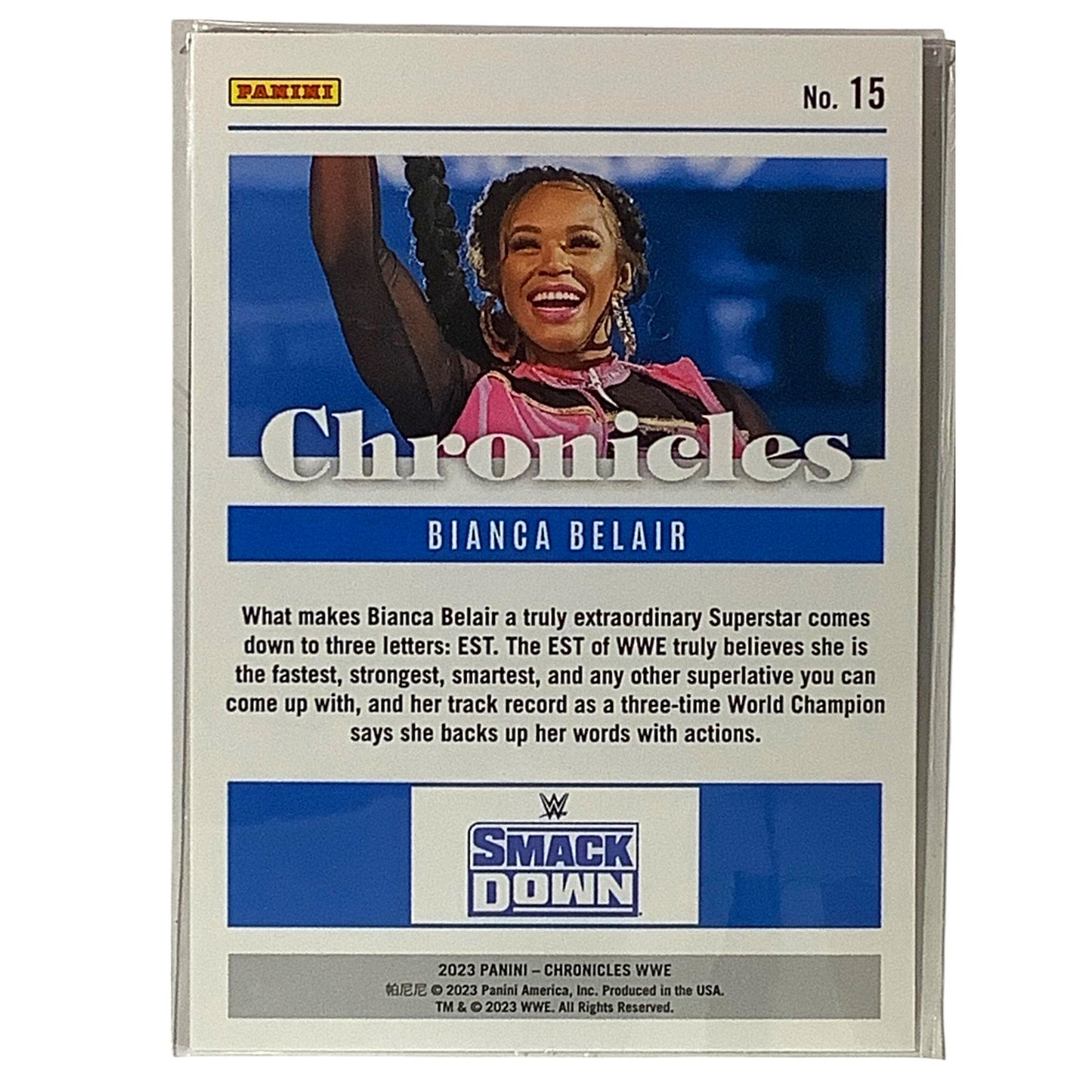 Bianca Belair, WWE, Card 15, 2023 Panini - Chronicles WWE Collectors Card, NM+