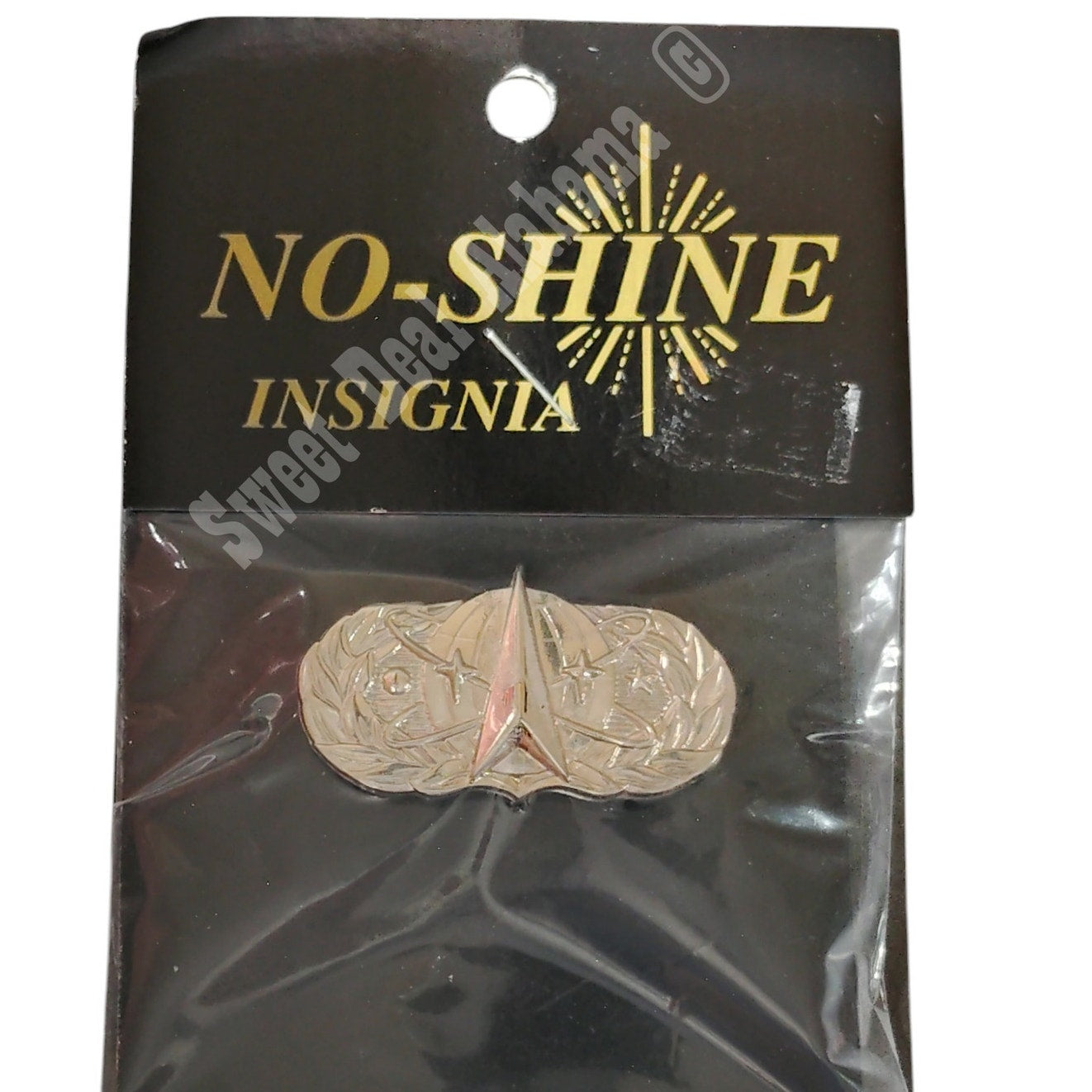 USAF Space and Missile Badge Pin, Mirror Finish, Metal, 1-5/8"W x 7/8"H, NIP