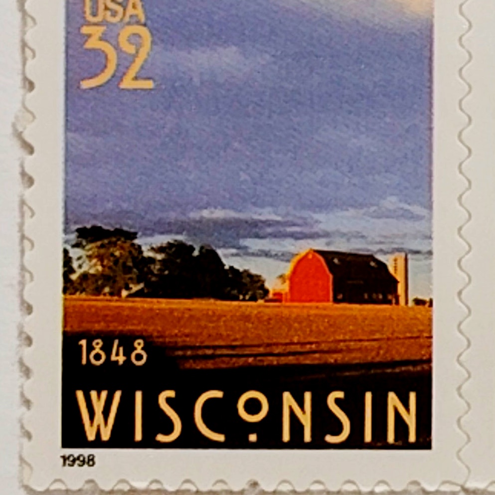 1998 Wisconsin Statehood Strip of 5 MNH – Scott 3206 Barn Design