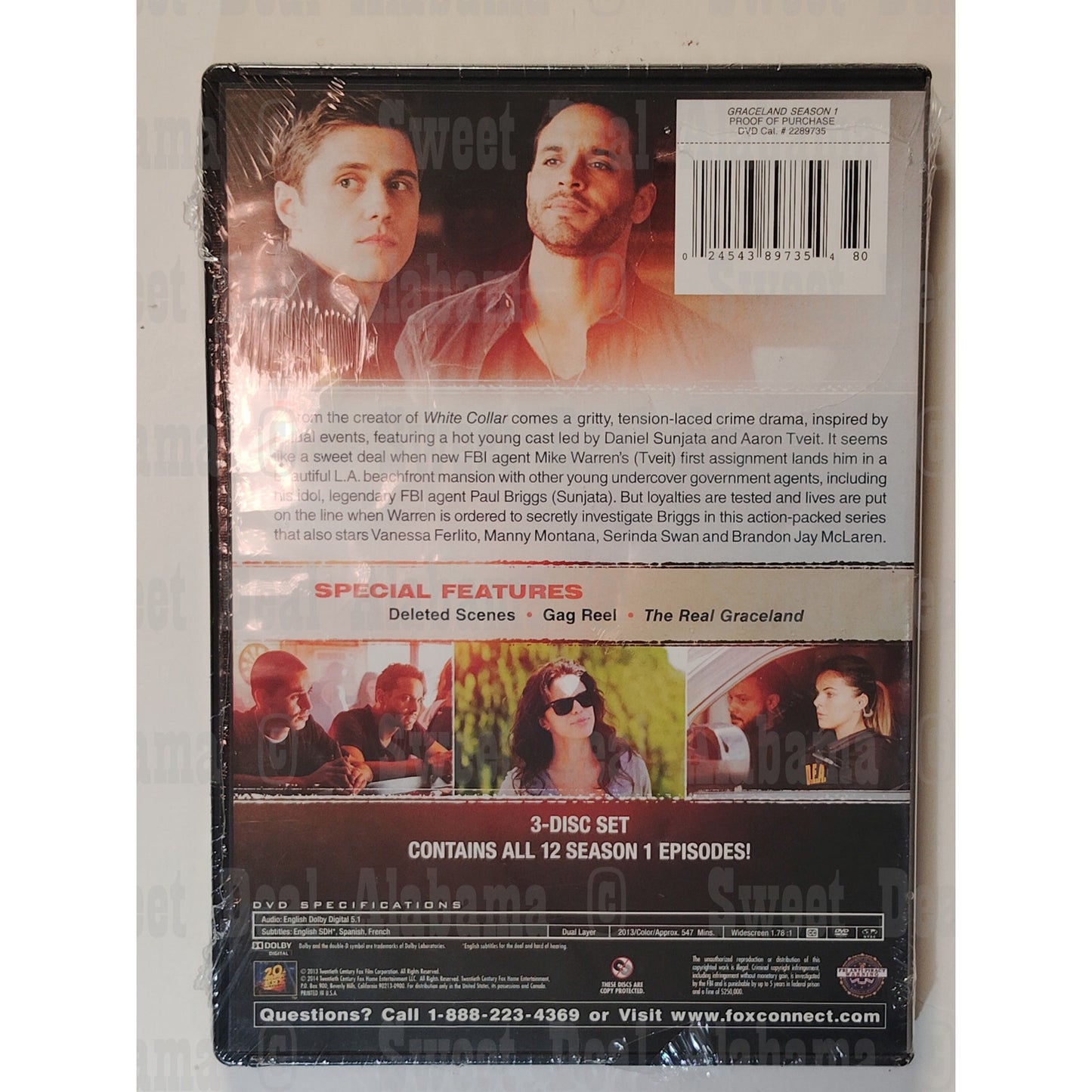 Graceland: The Complete First Season (2013) 3-Disc DVD Set, Drama, Crime, Action