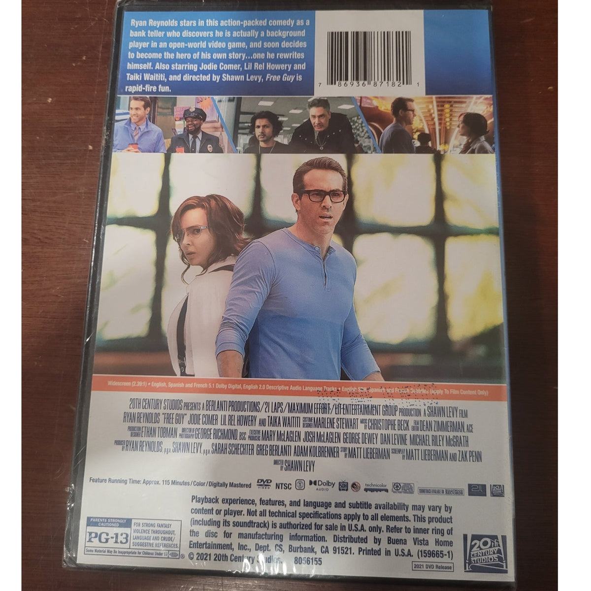Free Guy DVD 2021 Ryan Reynolds Disney Action Comedy Adventure Shawn Levy Film
