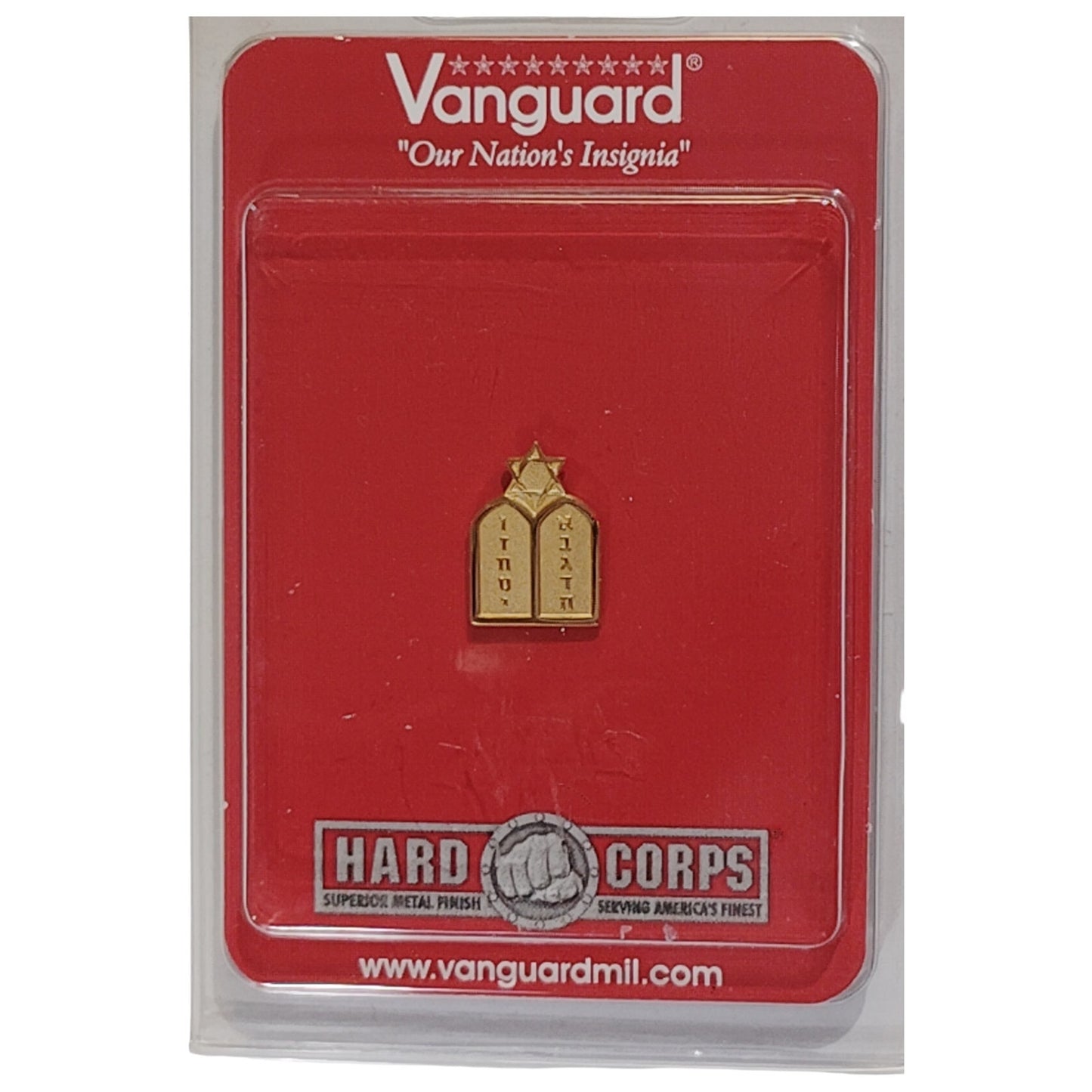 Vanguard U.S. Navy Jewish Chaplain (CJ) Collar Device, 1/2" x 3/4", Gold Finish