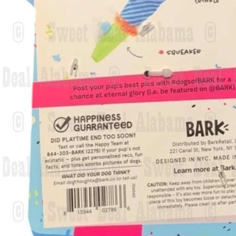 Bark Party Animal! Roll Over Party Blower, Soft Toy for Small Dogs
