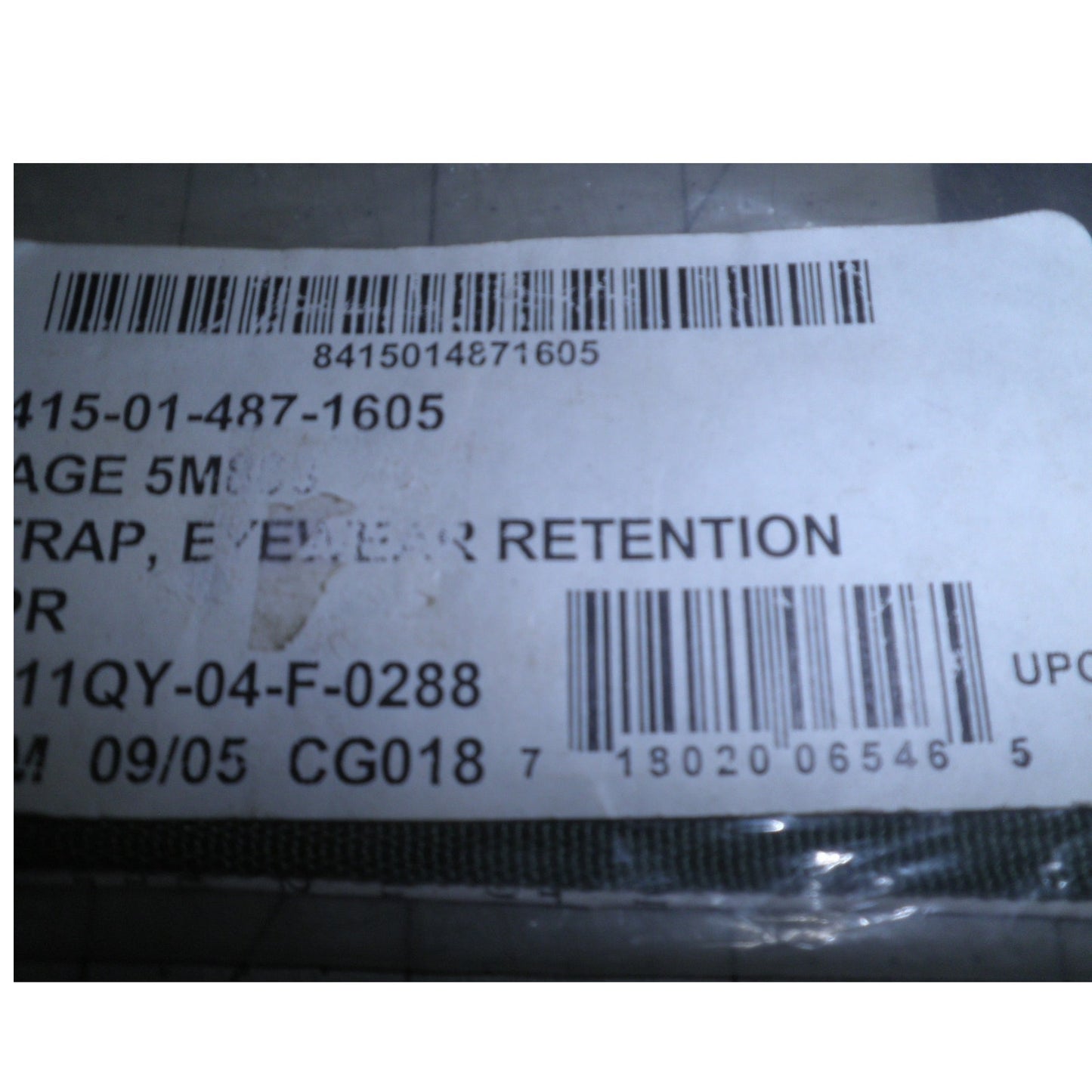 ACH Eyewear Retention Strap, NSN 8415-01-487-1605, Foliage Green, MIL-DTL-32134