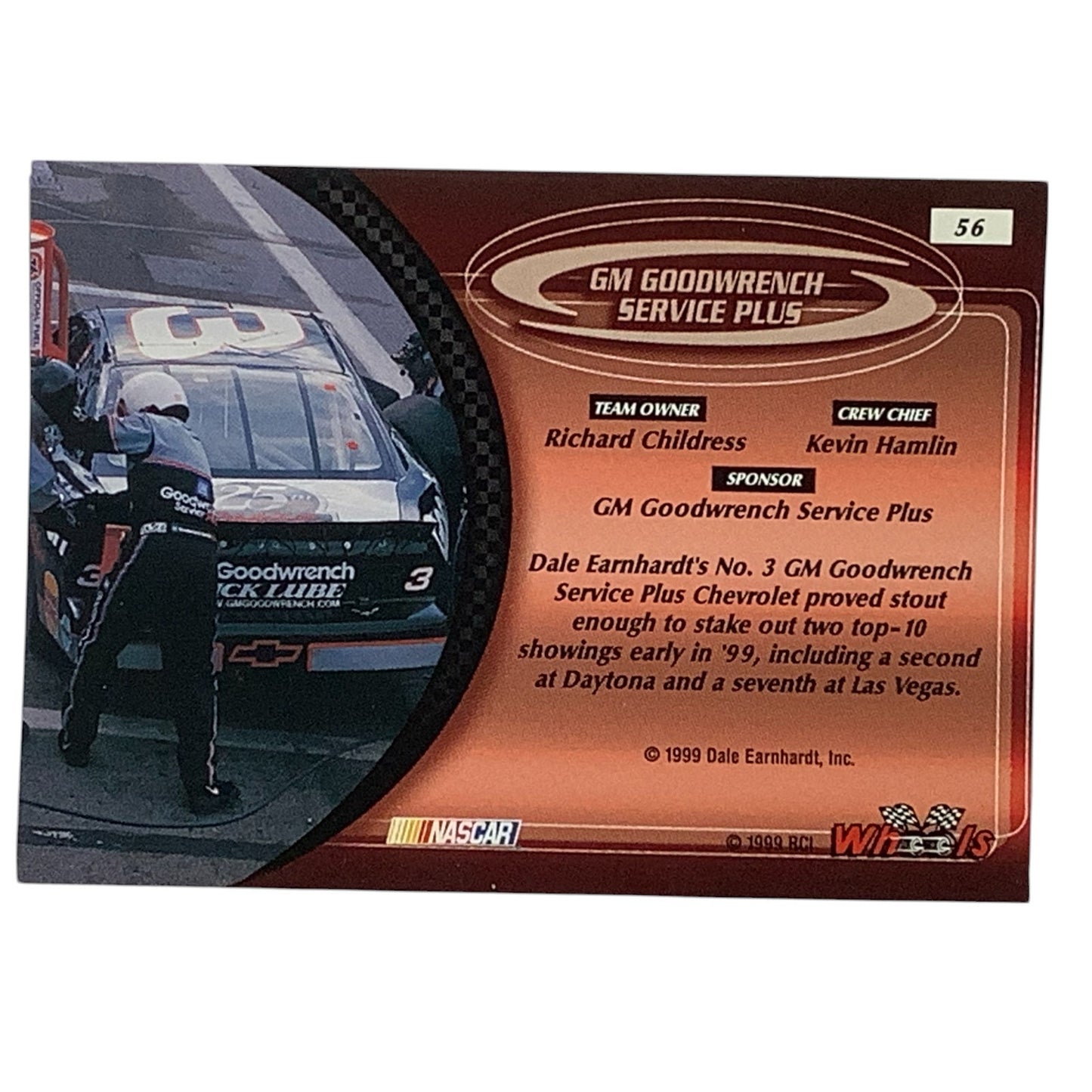 Dale Earnhardt Sr #3 Goodwrench Monte Carlo 1999 Wheels #55 NASCAR Winston Cup