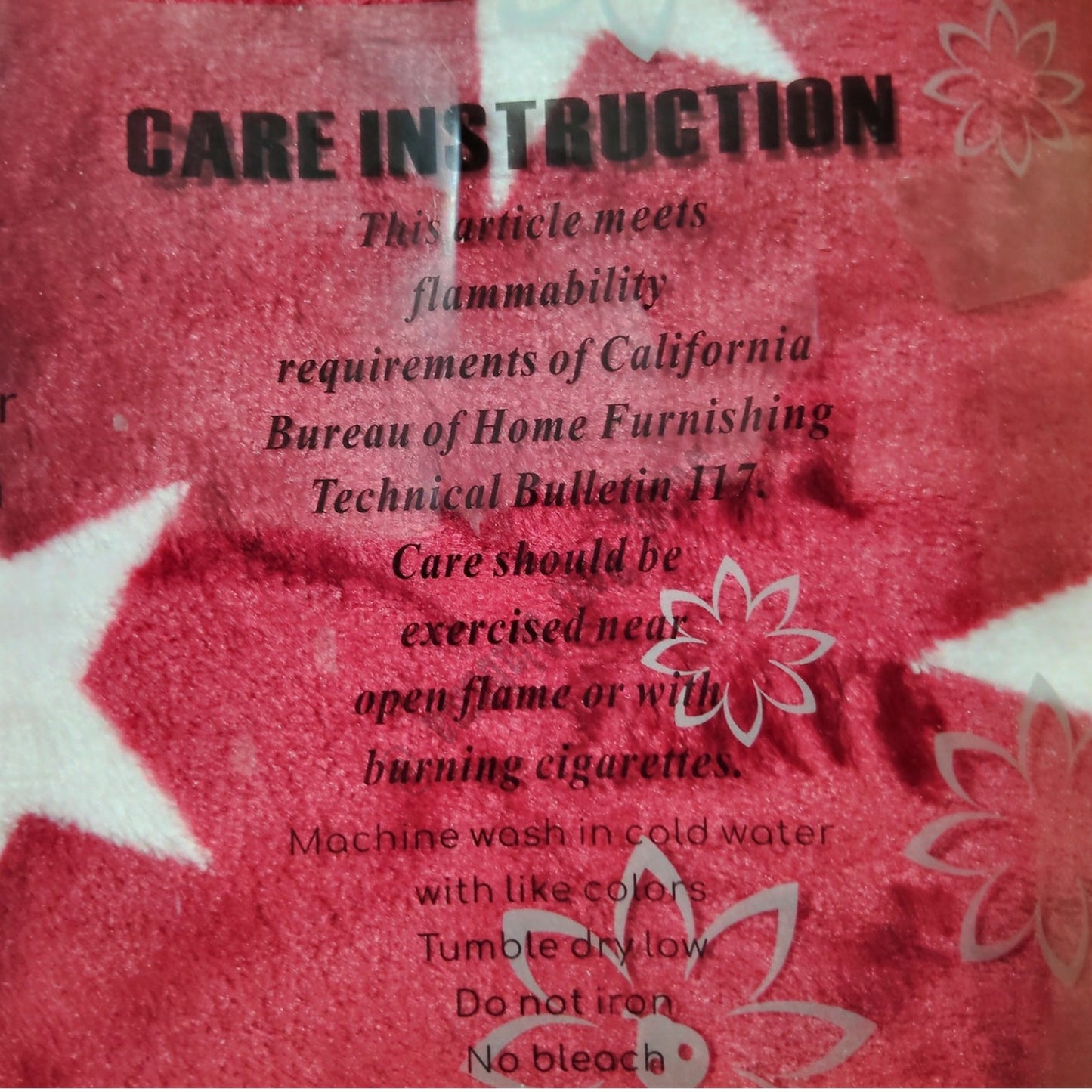 Fleece Throw, Red with Stars, 50"x60", Very Soft and Cuddly, 100% Polyester
