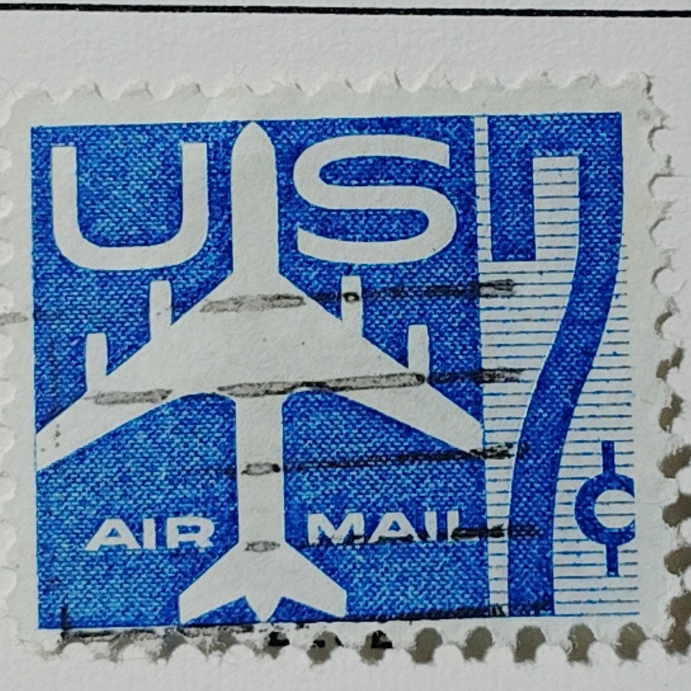 1958 U.S. Airmail 7¢ “Jet Airliner” Stamp – Scott C51 – Used