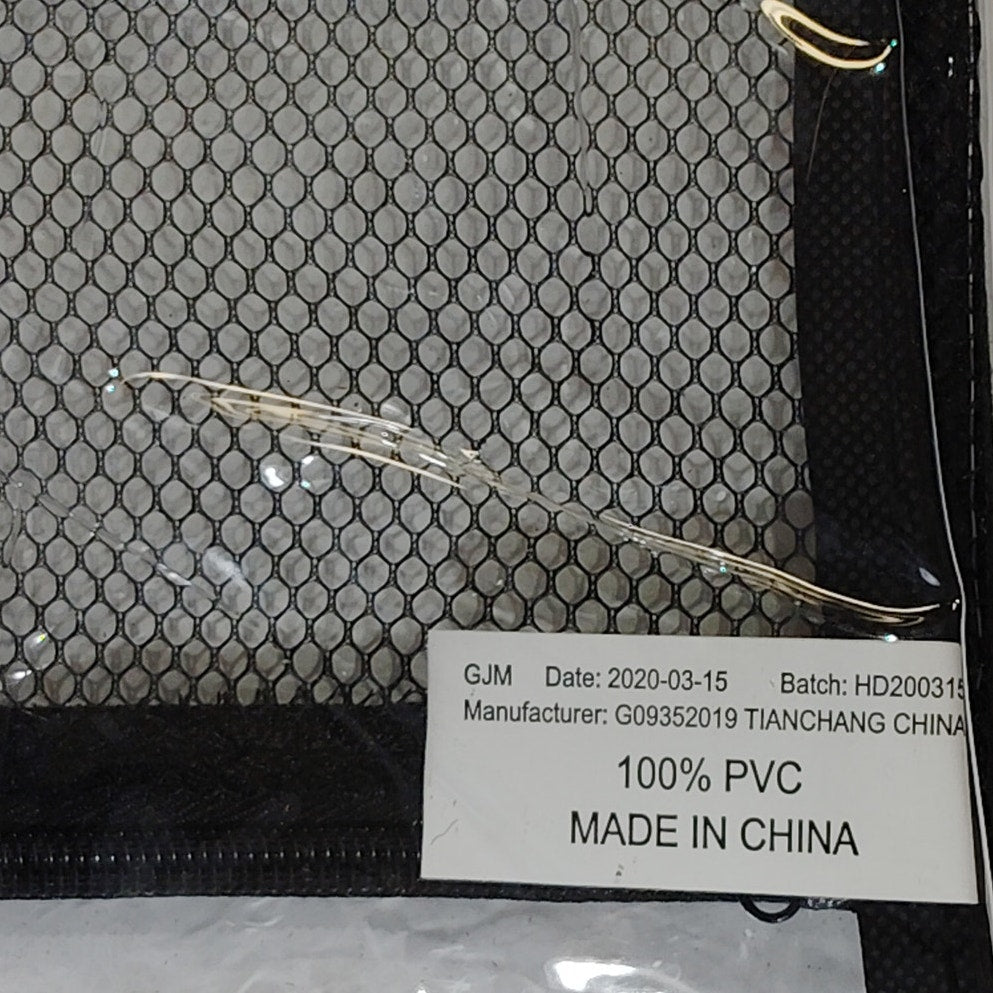 SurfGear Clear Drawstring Backpack Stadium Approved Transparent PVC Bag w/ Mesh Pouch Black