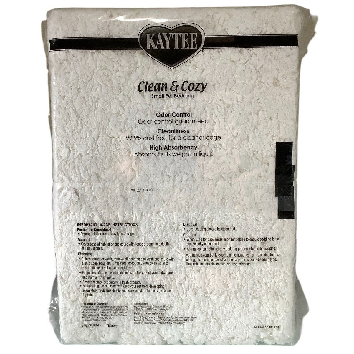 Kaytee Clean & Cozy Small Animal Bedding, 85-Liter, NIP
