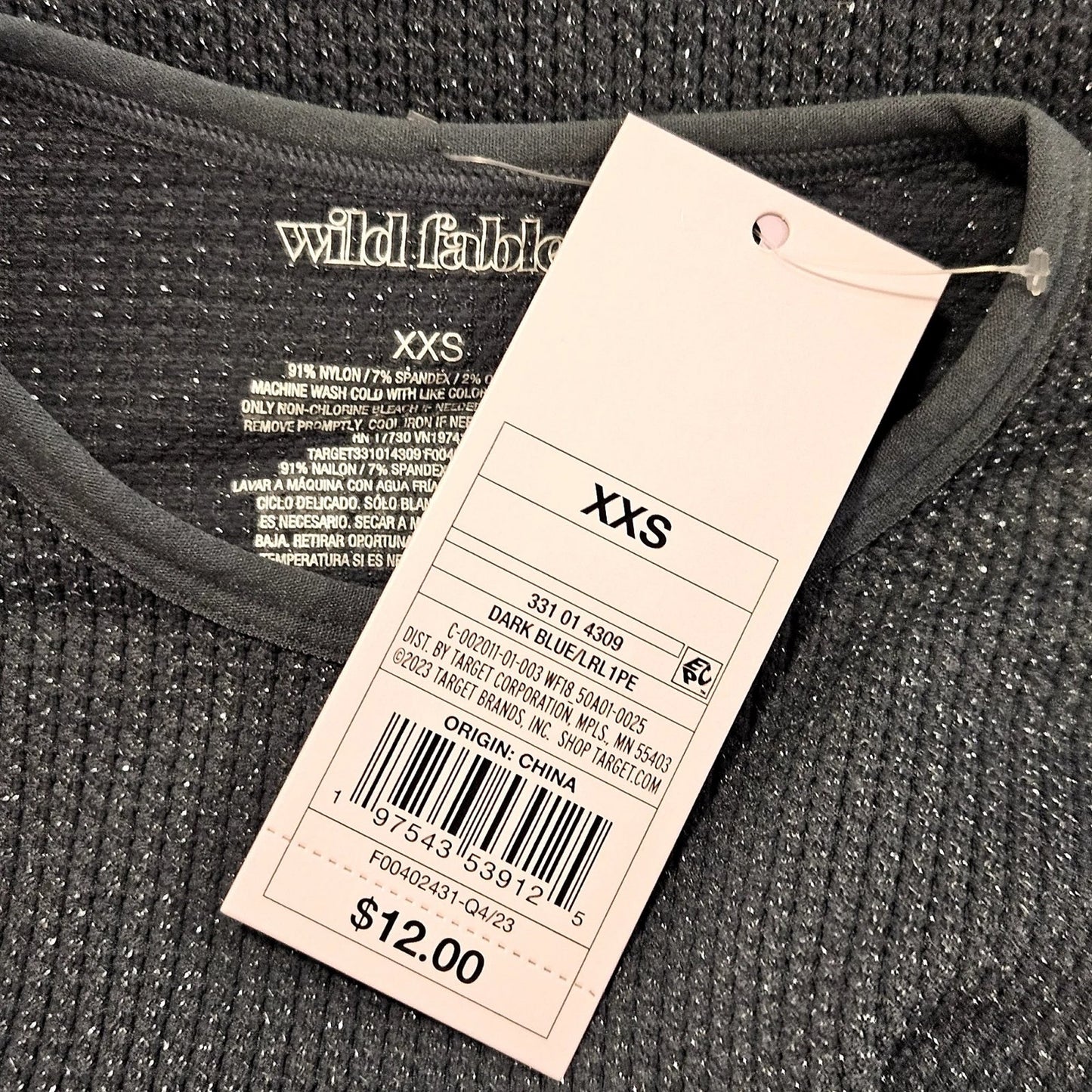 Wild Fable Women’s Short Sleeve Seamless Baby T‑Shirt – Dark Blue – XXS
