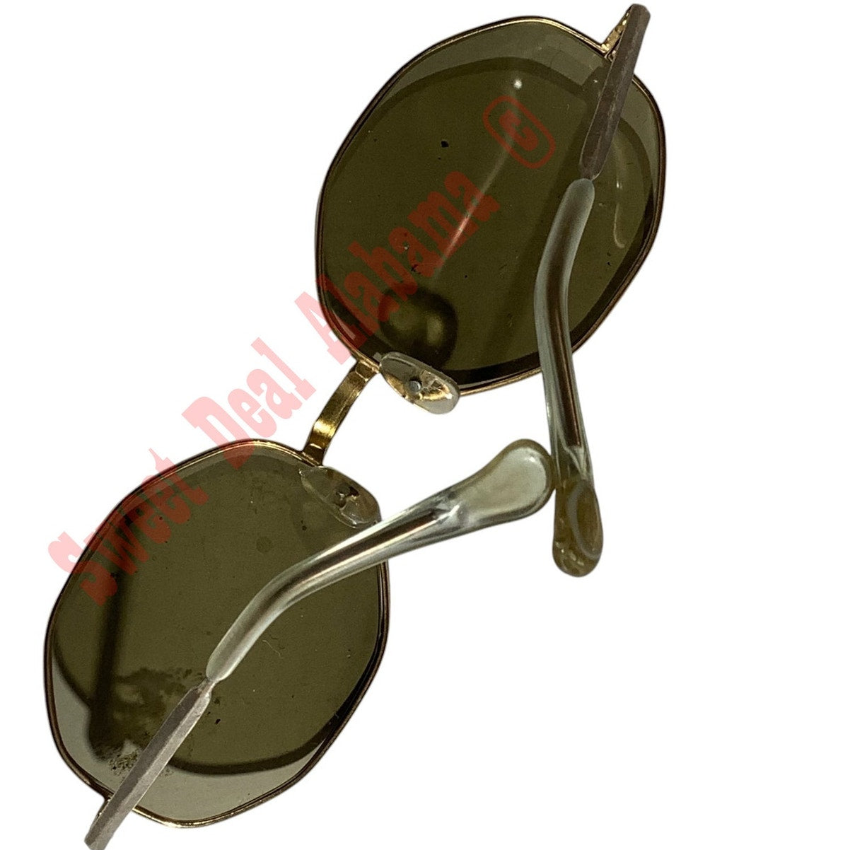 Vintage Octagon Frame, Green Lenses Sunglasses, No Markings, See Description