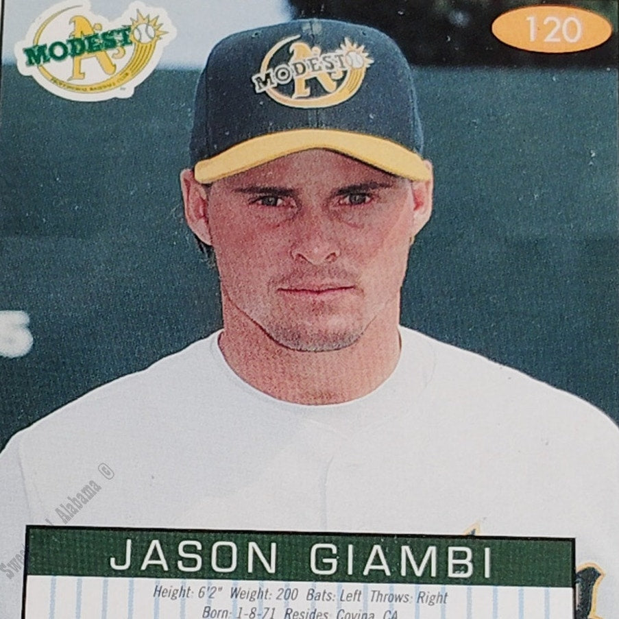 Jason Giambi, Modesto Athletics, No. 120, 93-94 Fleer Excel Minor Leagues