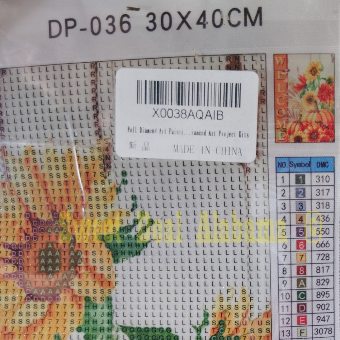 Hoiylds Fall Diamond Kit - Welcome Fall, Pumpkins and Sunflowers, 11.8" x 15.75"