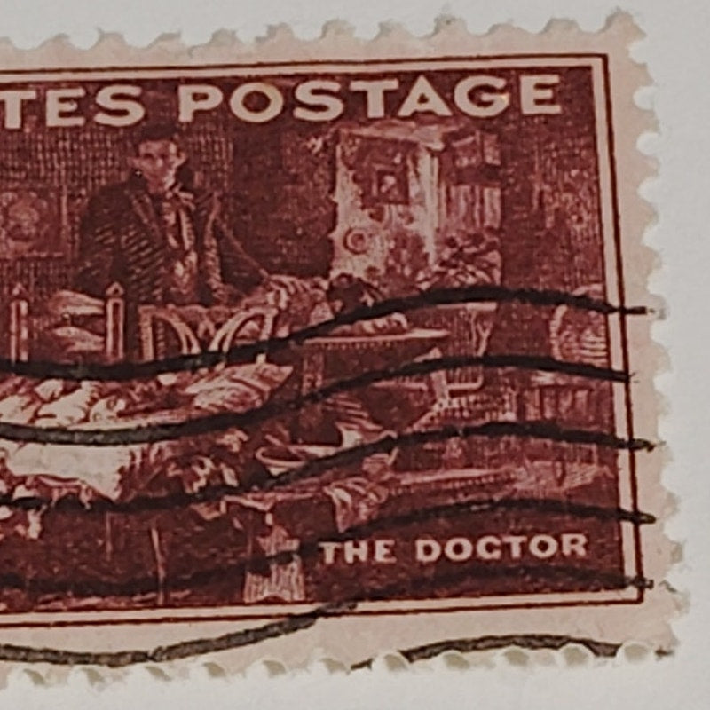 1947 3¢ The Doctor Stamp – Scott 949 – AMA Centennial – Fildes Painting
