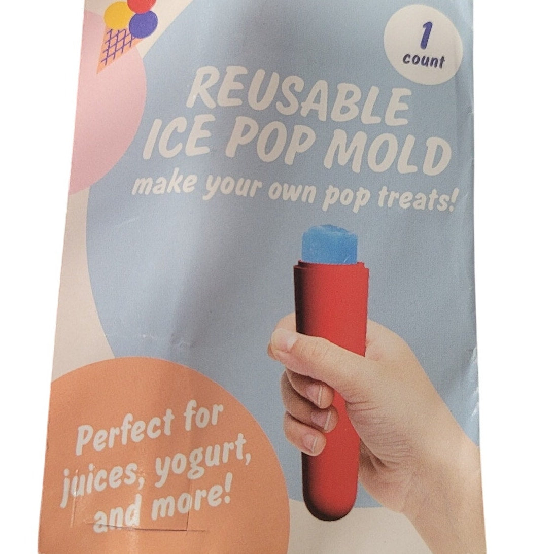 Reusable Ice Pop Mold, Red – Perfect for Juices, Yogurt & More
