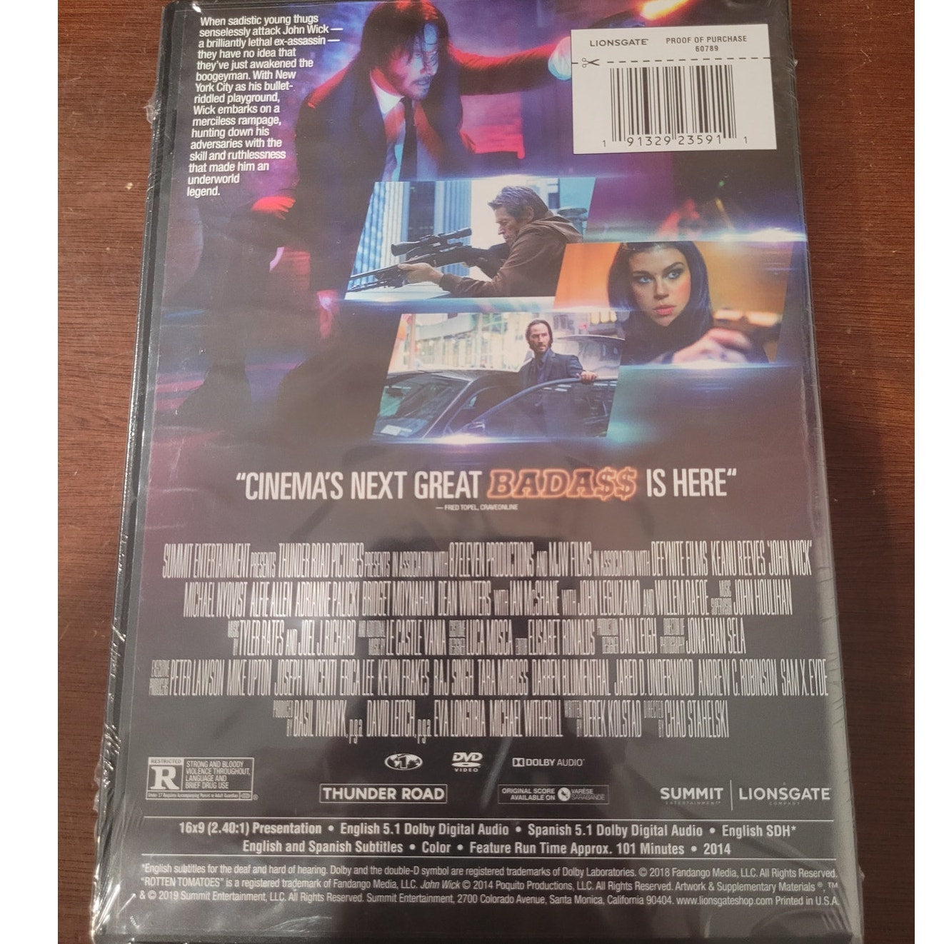 John Wick DVD 2018 Keanu Reeves Lionsgate Action Thriller Assassin Revenge Movie