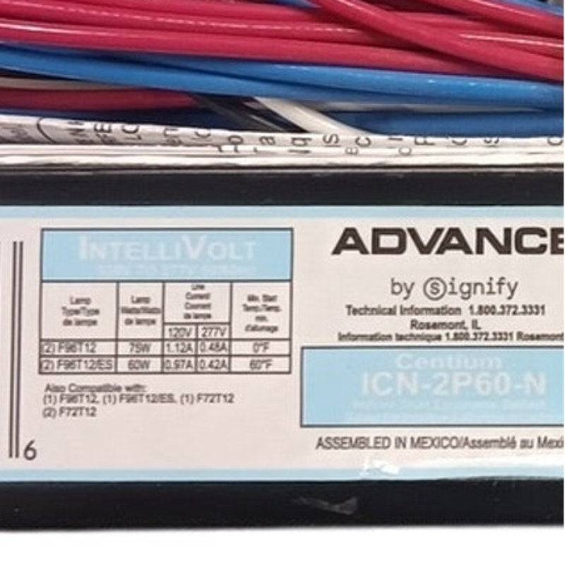 Signify Advance Rapid Start 75W Electronic Ballast Models: 503128 / ICN-2P60-N
