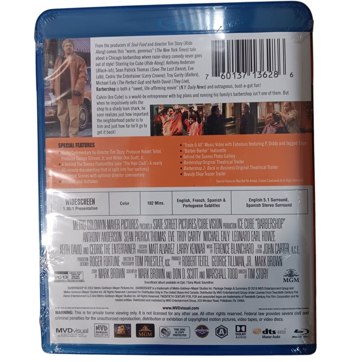 Barbershop - Blu-ray, 2002 Comedy, Ice Cube, Cedric the Entertainer, NIP