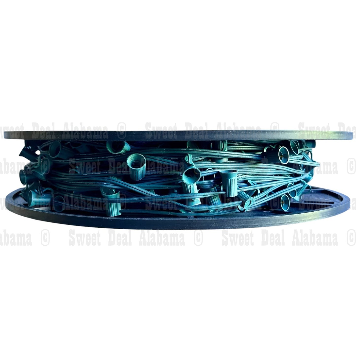 C7/E12 Christmas Light Socket Set 500ft | UL Listed | 12" Spacing Stringer