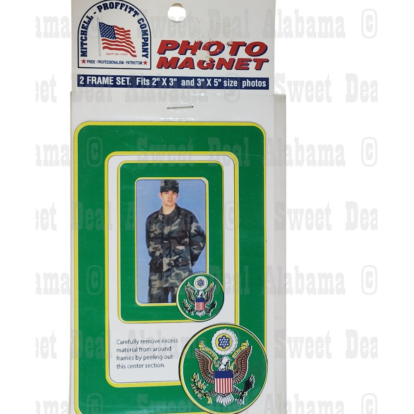 Photo Magnet Frame Set, U.S. Seal – Fits 2"x3" & 3"x5" Photos, Peel-Out Center