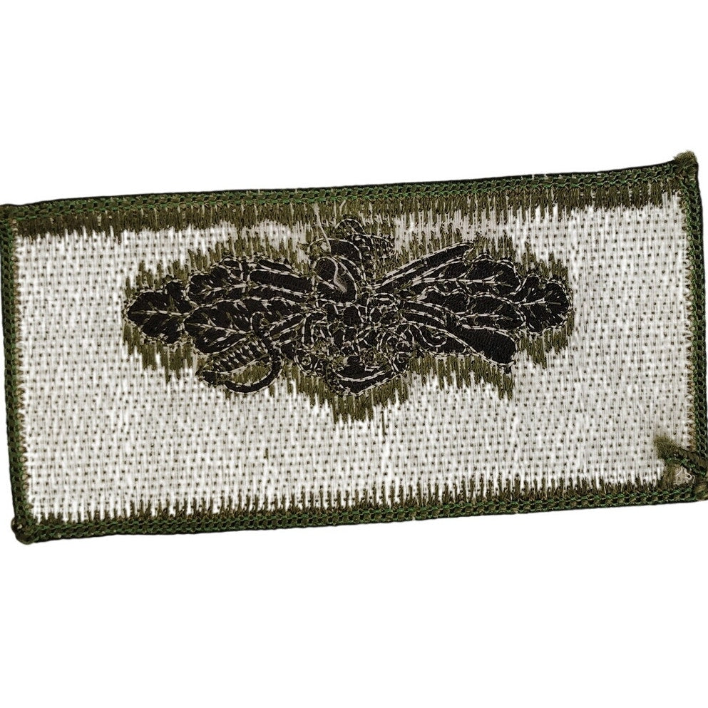 Vintage US Navy Seabee Combat Warfare Subdued BDG Patch 4" × 2" Merrowed Sew‑On