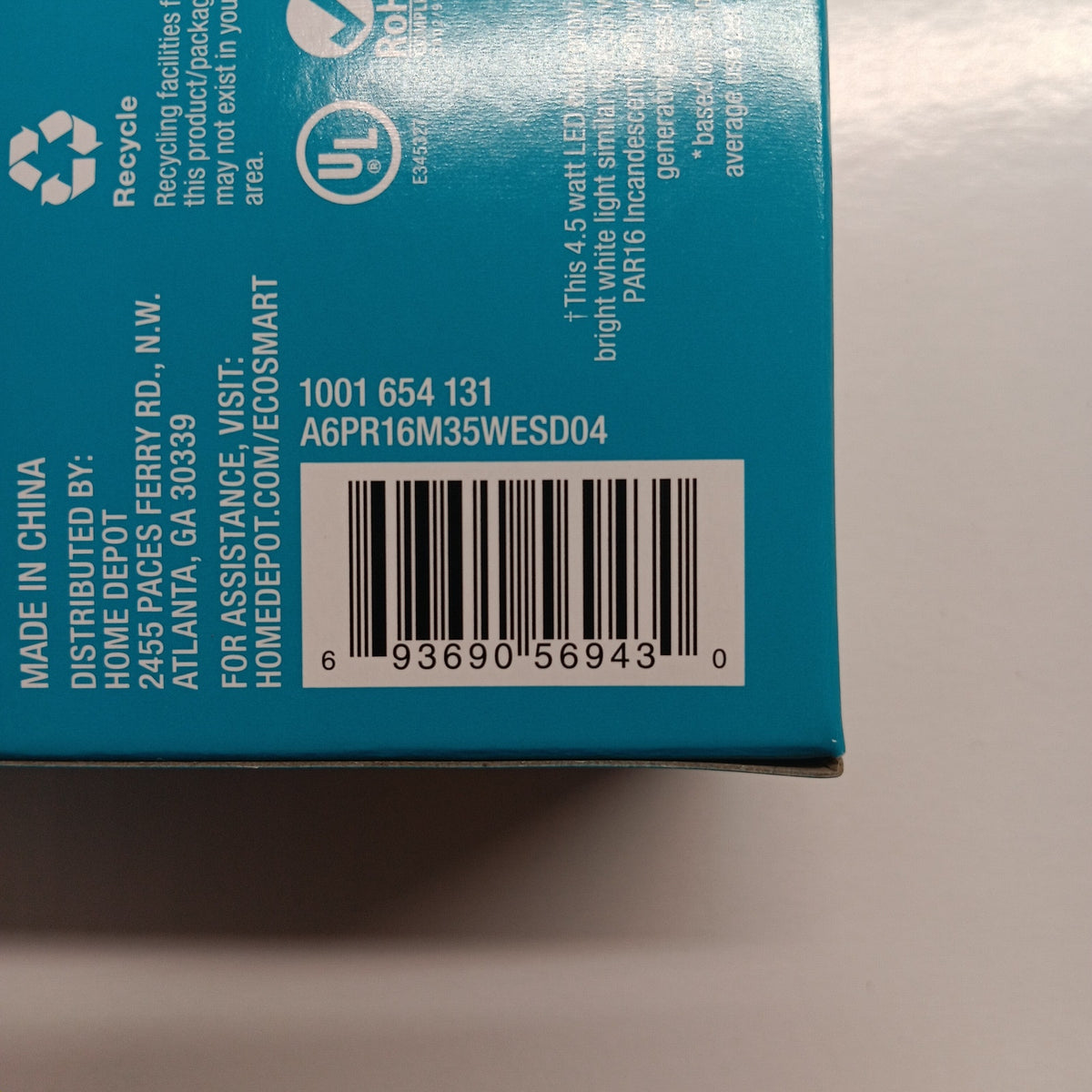 EcoSmart 35W Equivalent PAR16 Dimmable LED Flood Bulb 2-Pack Bright White E26