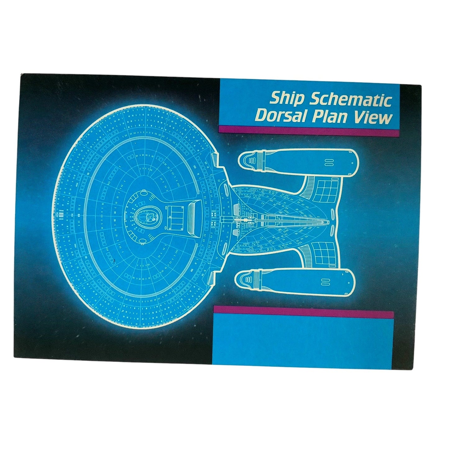 Ship Schematic Dorsal Plan View, Star Trek, TNG, 1992, Impel Card No.45