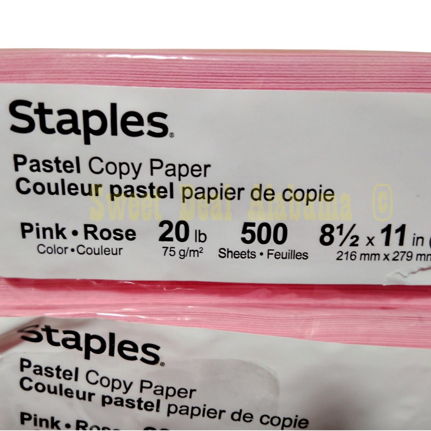 3 Reams, 1500 Pages, Staples Pastel Pink Copy Paper 8-1/2" X 11" No.14779