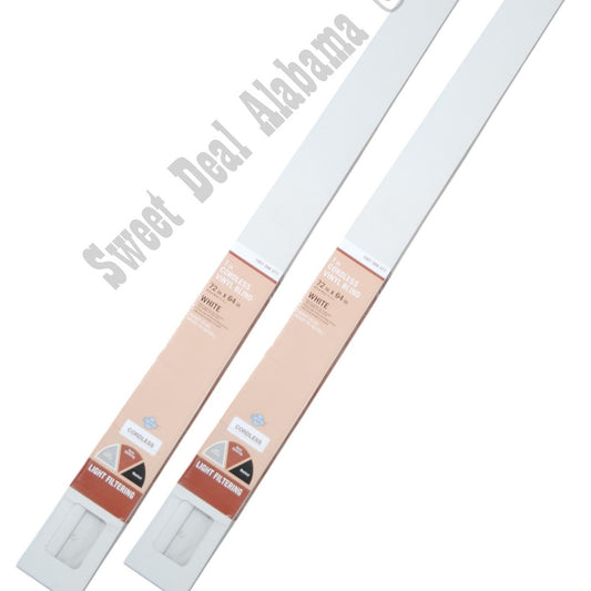 Two (2) Sets of  72"W x 64"L Cordless Light Filtering White Vinyl 1" Mini Blinds