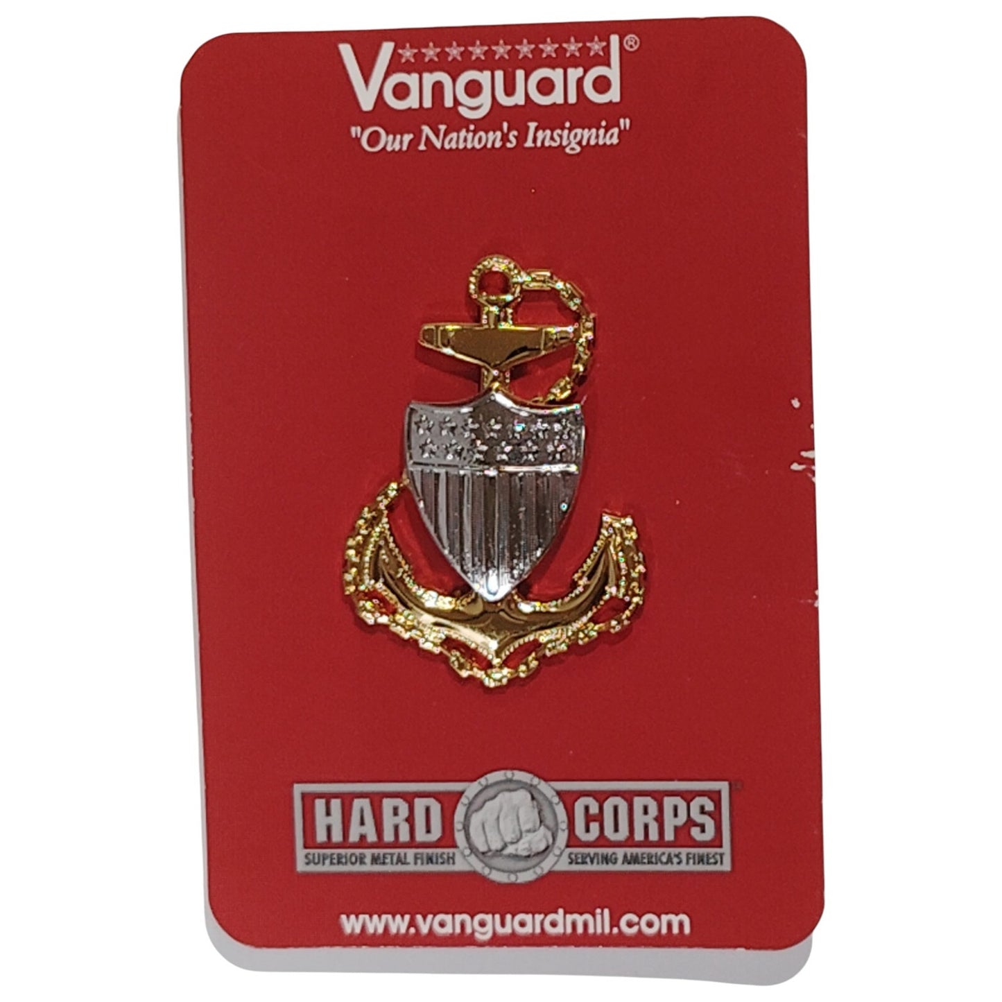 Coast Guard Cap Device – E7 Chief Petty Officer – Regulation Size – 1-1/4" x 1-3/4"