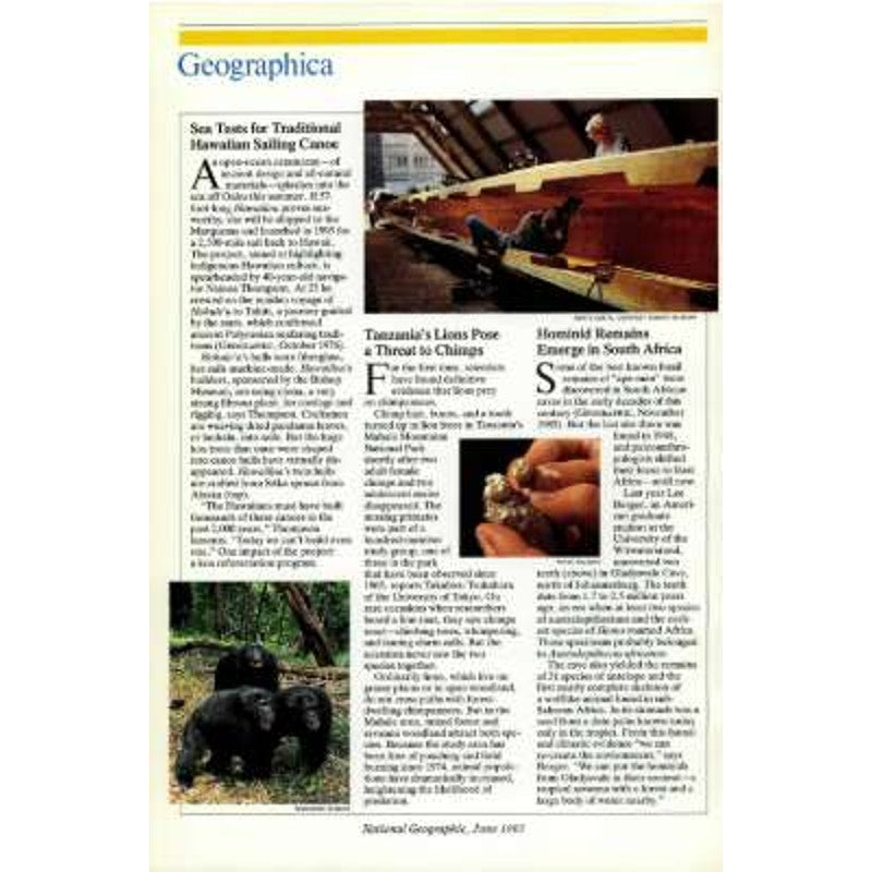 National Geographic June 1993 -Chesapeake Bay, Silence of the Songbirds, The Iceman, Bangladesh: When Water Comes, Corn: The Golden Grain...